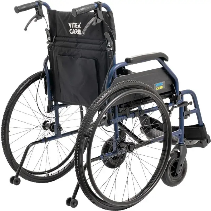 Silla de ruedas MDH NAVY1 aleación ligera, chasis de aluminio, plegable, 14,1 kg, usuario máx. 120 kg, asiento 41×42 cm, respaldo 40,5 cm
