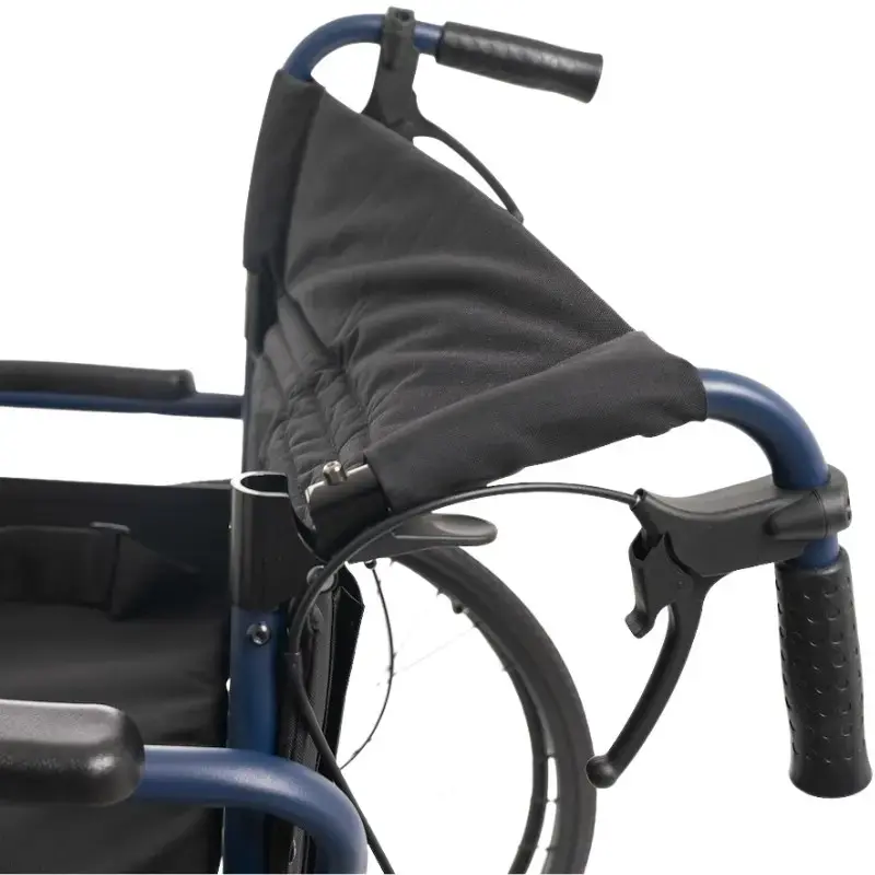 Silla de ruedas MDH NAVY1 aluminio ligero, asiento 43×42 cm, carga máxima 120 kg, plegable, 14,4 kg