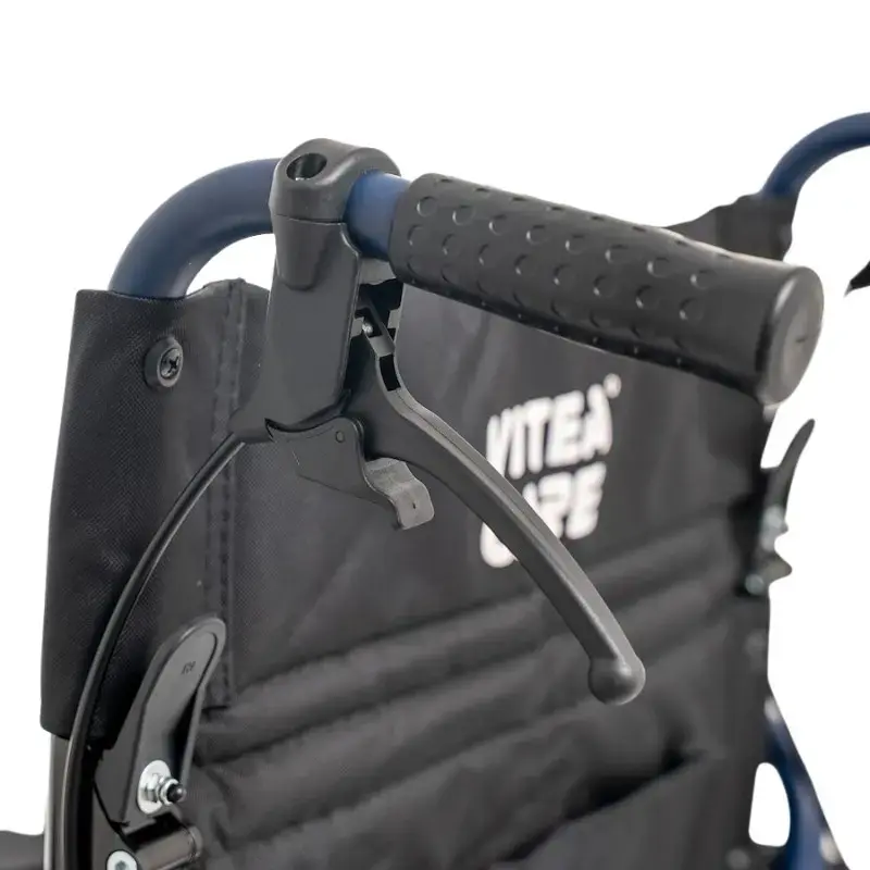 Silla de ruedas MDH NAVY1 aluminio ligero, asiento 43×42 cm, carga máxima 120 kg, plegable, 14,4 kg