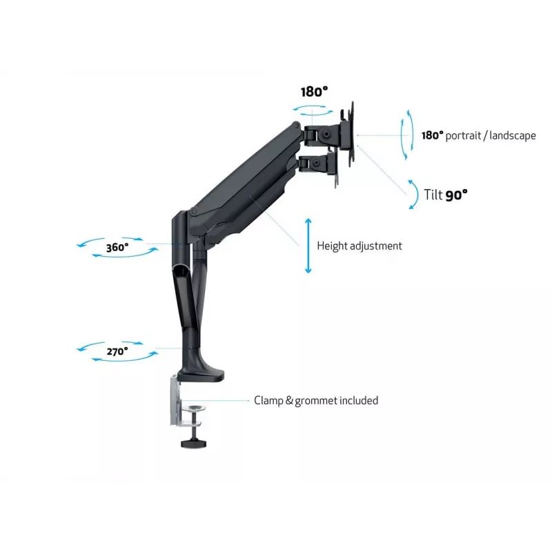 Soporte de escritorio Multibrackets M Deskmount Gas Spring Dual negro