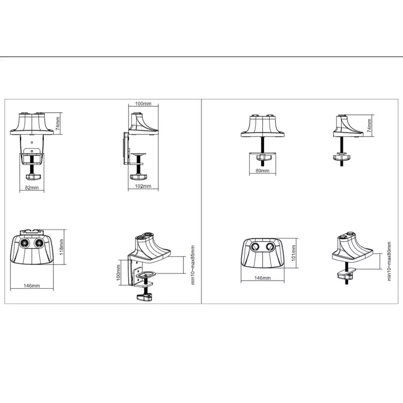 Soporte de escritorio Multibrackets M Deskmount Gas Spring Dual negro