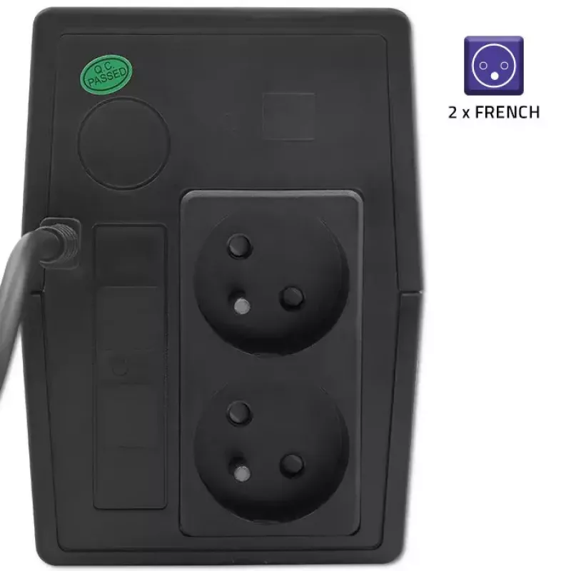 Sistema de alimentación ininterrumpida QOLTEC 53773 0,85 kVA (480 W) Line-Interactive, 1x salida Type-E, batería 7 Ah