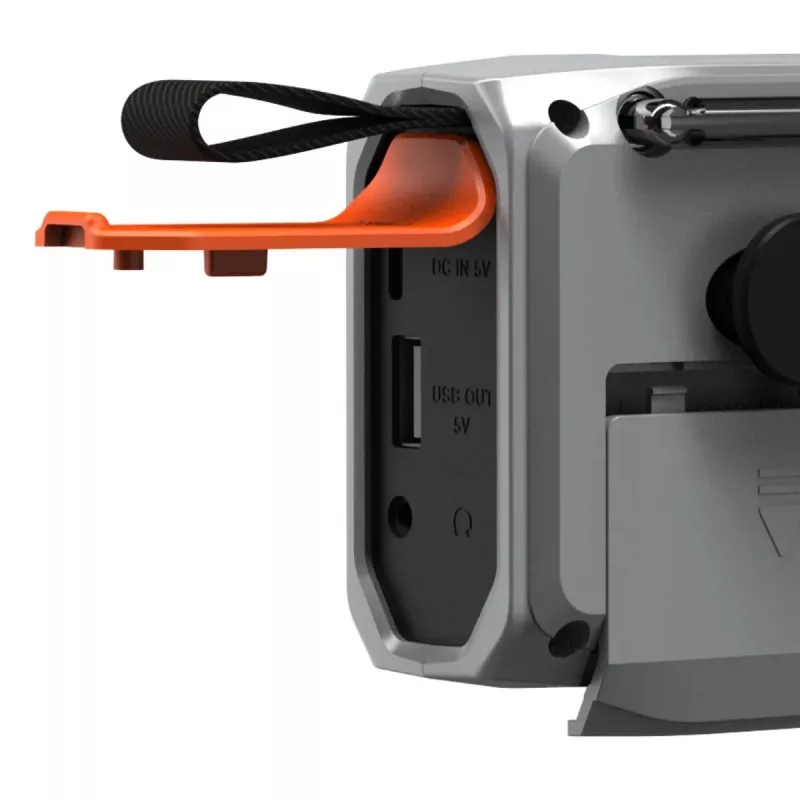 Radio de manivela portátil Marmitek RESQ 100 — DAB/DAB+/FM, 3 W, LCD, USB‑C, jack de 3,5 mm, gris claro