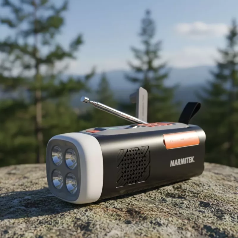 Marmitek RESQ 200 – Radio de manivela, Portátil, Analógica y digital, DAB, DAB+, FM, 87,5 - 108 MHz, 170 - 240 MHz, 3 W