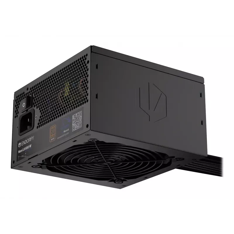 Fuente de alimentación ENDORFY Vero L6 650 W ATX 24-Pin, 80 PLUS Bronze, ventilador de 120 mm, negro
