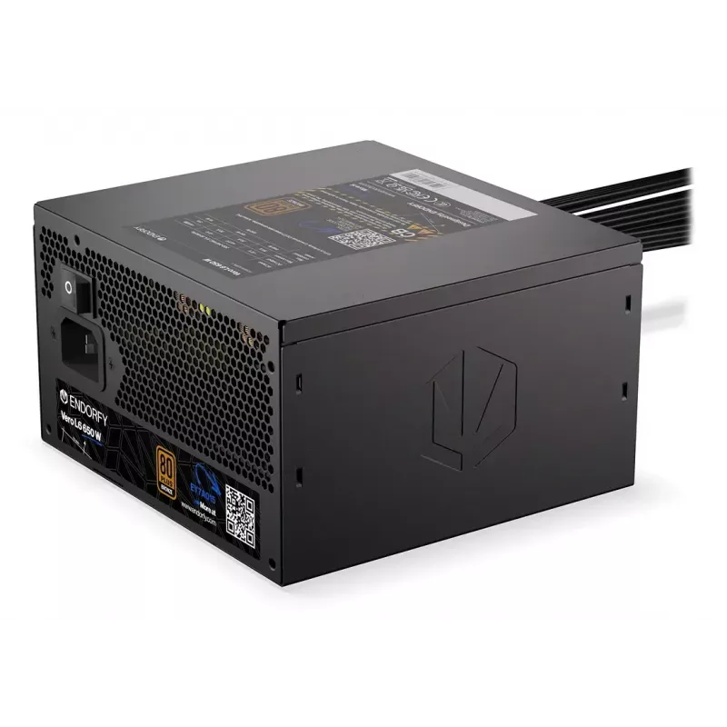Fuente de alimentación ENDORFY Vero L6 650 W ATX 24-Pin, 80 PLUS Bronze, ventilador de 120 mm, negro