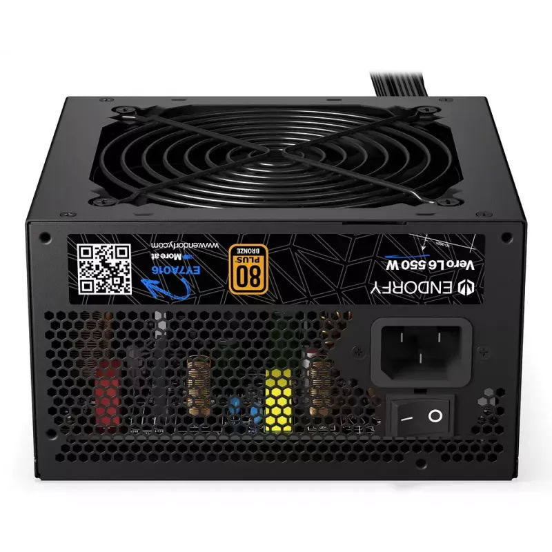 Fuente de alimentación ENDORFY Vero L6 550 W ATX 24-Pin 80 PLUS Bronze, ventilador de 120 mm, negro