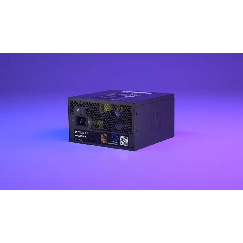 Fuente de alimentación ENDORFY Vero L6 550 W ATX 24-Pin 80 PLUS Bronze, ventilador de 120 mm, negro