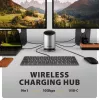 AXAGON HMC-WL9 USB-C Hub de acoplamiento 9 en 1 con 10 Gbit/s, 100W PD, 8K HDMI, Ethernet, carga inalámbrica