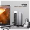 AXAGON HMC-WL9 USB-C Hub de acoplamiento 9 en 1 con 10 Gbit/s, 100W PD, 8K HDMI, Ethernet, carga inalámbrica