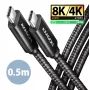 Cable USB-C a USB-C AXAGON BUCM4X-CM05AB — USB4 Gen 3x2, 40 Gbit/s, 240 W, 0,5 m, negro