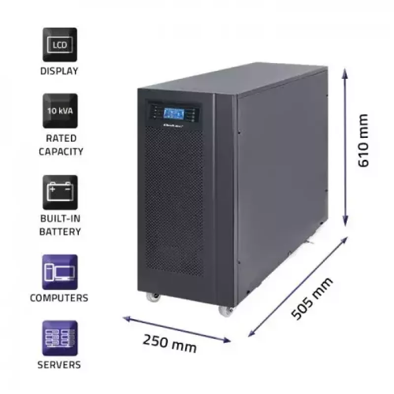SAI Qoltec 53044 doble conversión online 10 kVA 8000 W