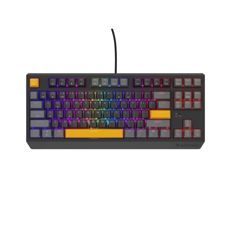 GENESIS Thor 230 TKL teclado gaming USB + RF Wireless + Bluetooth QWERTY negro, gris, naranja