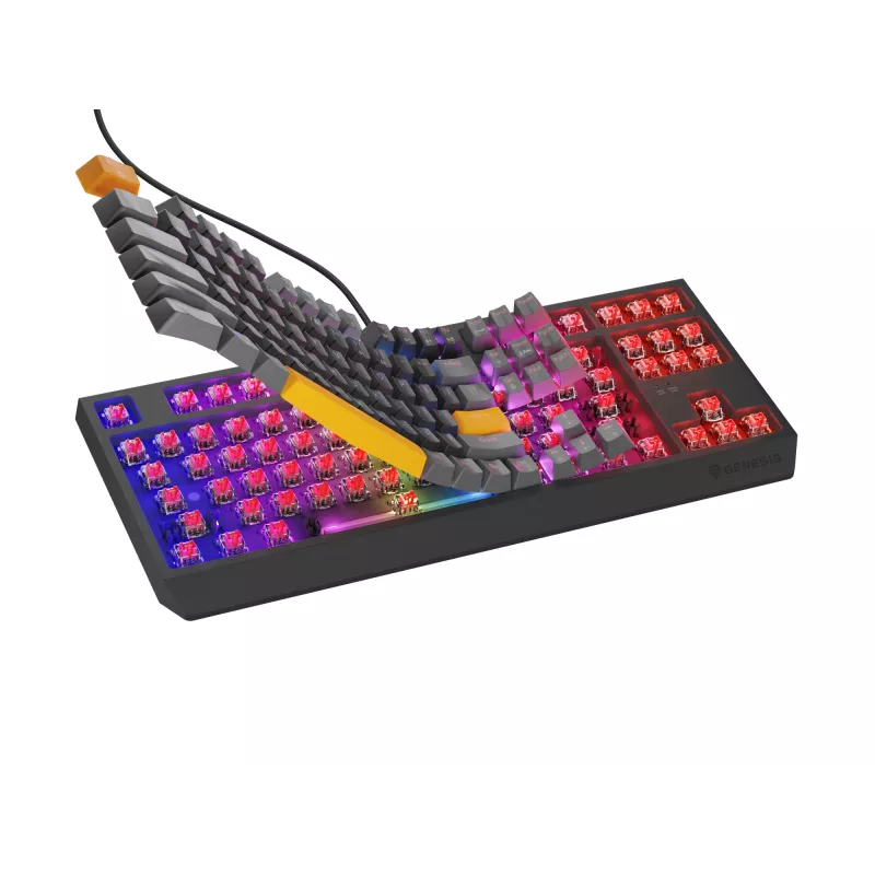 GENESIS Thor 230 TKL teclado gaming USB + RF Wireless + Bluetooth QWERTY negro, gris, naranja