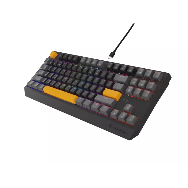 GENESIS Thor 230 TKL teclado gaming USB + RF Wireless + Bluetooth QWERTY negro, gris, naranja