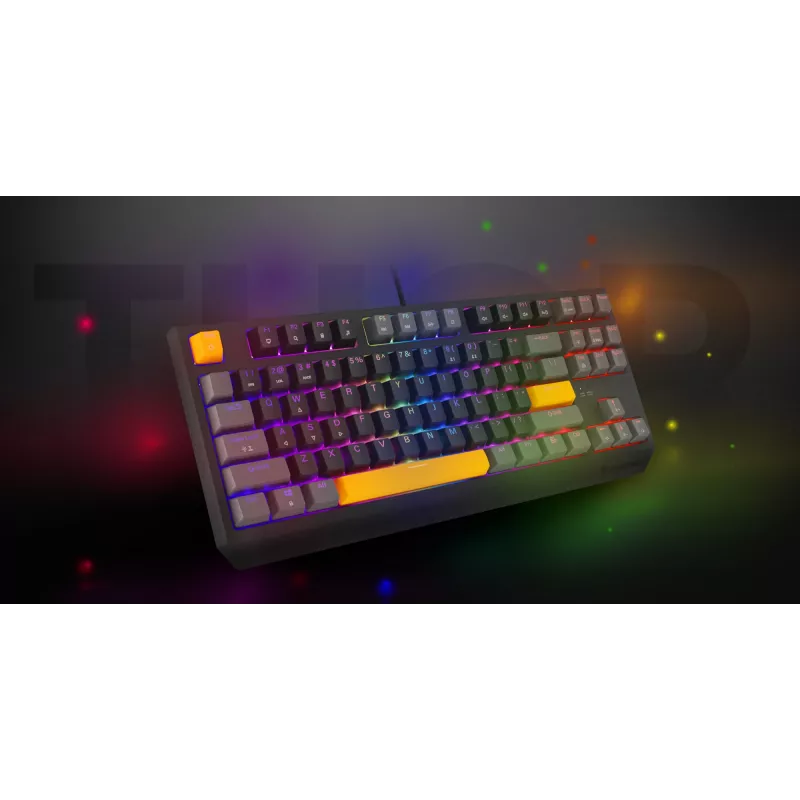 GENESIS Thor 230 TKL teclado gaming USB + RF Wireless + Bluetooth QWERTY negro, gris, naranja