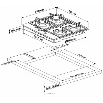 Beko HILG 642C5 SB Negro Integrable 60 cm Gas 4 zona(s)