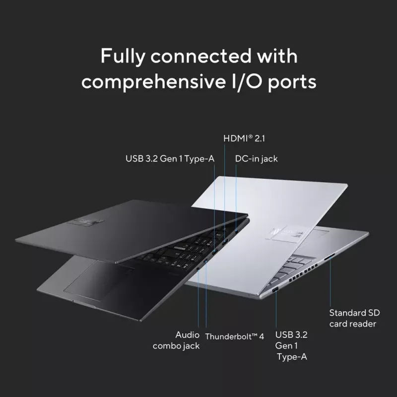 ASUS Vivobook 16X K3605VU-WS96 Intel® Core™ i9 i9-13900H portátil 40,6 cm (16 pulgadas) WUXGA 16 GB DDR4-SDRAM 1 TB SSD NVIDIA GeForce RTX 4050 Wi-Fi 6E (802.11ax) Windows 11 Home plateado