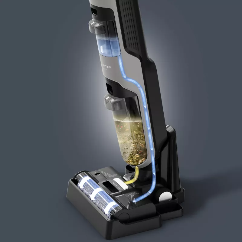 Aspirador de escoba Rowenta X-Clean 4 GZ5035WO — inalámbrico 200 W, limpieza en seco y húmedo, sin bolsa, filtro de espuma/agua, batería de Li-Ion