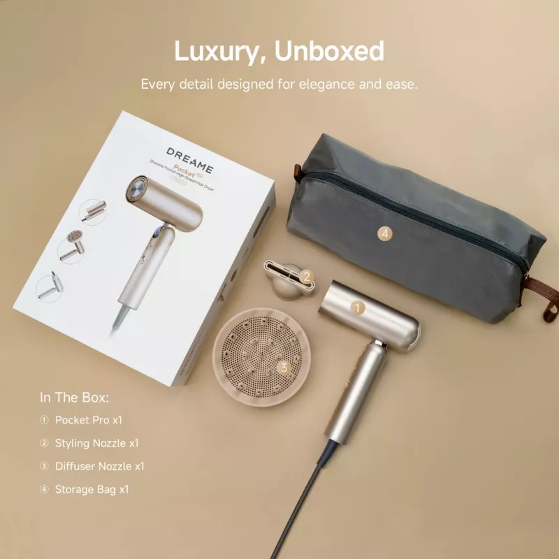 Secador de pelo Dreame Pocket Pro AHD51-TG oro titanio