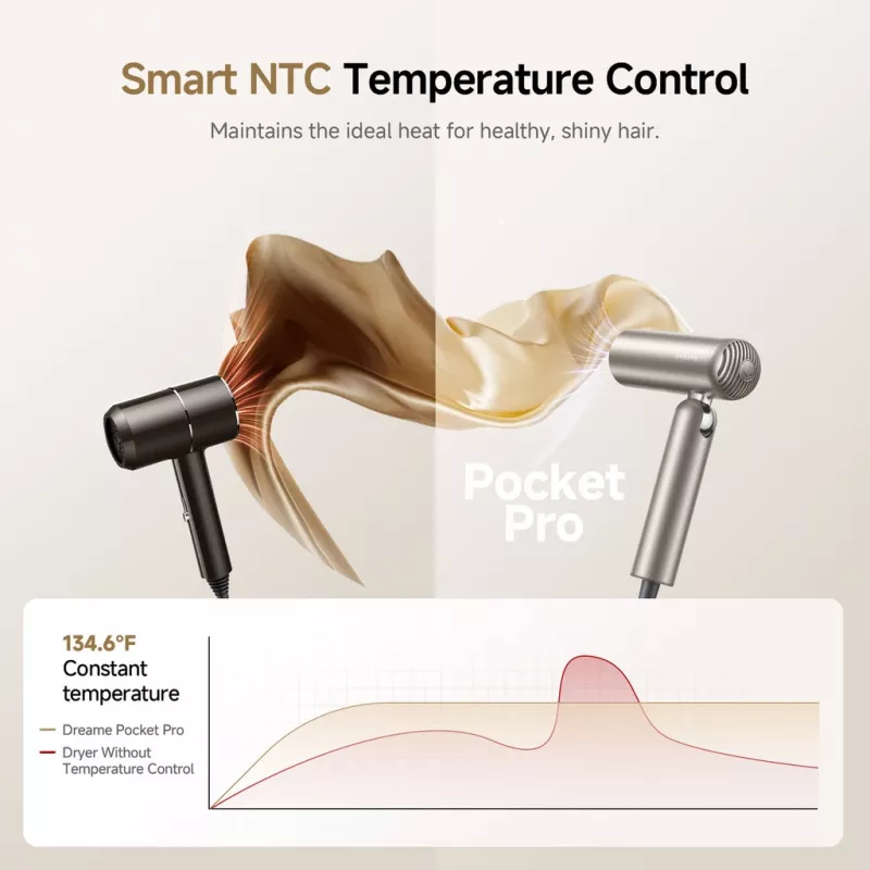Secador de pelo Dreame Pocket Pro AHD51-TG oro titanio