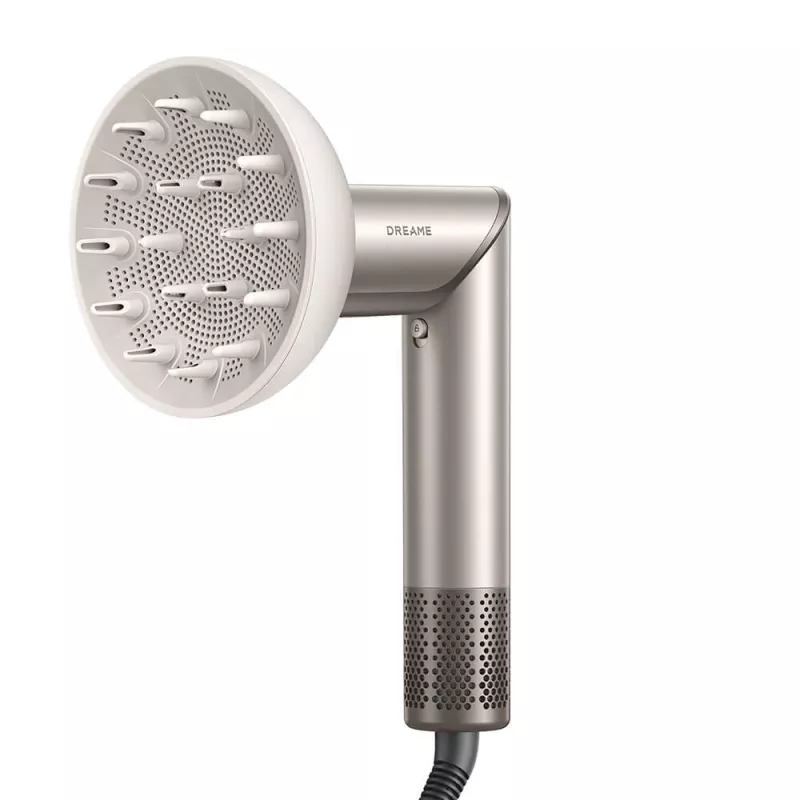 Secador de pelo Dreame Dazzle 1400 W — motor de 110000 rpm, 3 niveles de calor, máx. 90°C, dorado