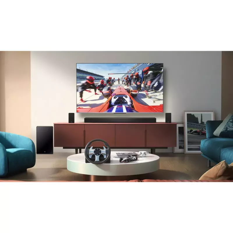 Barra de sonido TCL Q Q85H Class 7.1.4 canales con Dolby Atmos, subwoofer inalámbrico y altavoces surround inalámbricos