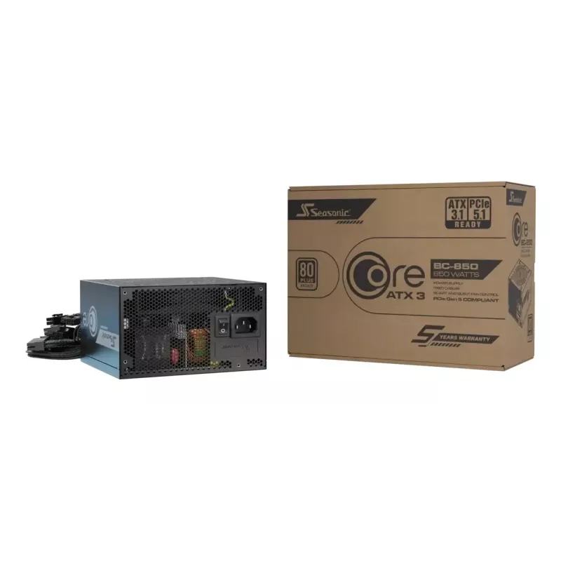 Fuente de alimentación Seasonic CORE BC-850 ATX 3.1 850 W, 20+4-Pin-ATX, 80 PLUS Bronze, negro
