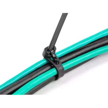 Bridas de cable de velcro DeLOCK 300x7,6mm negro 100 uds.