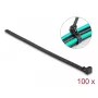 DeLOCK bridas para cables reutilizables resistentes al calor, 300 x 7,6 mm, negro, 100 uds