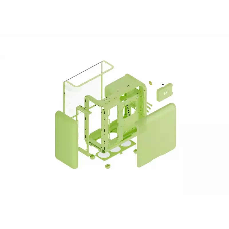 Caja semitorre HYTE X50 Matcha Milk – compatibilidad ATX/mATX/Mini-ITX, cristal templado, E/S frontal
