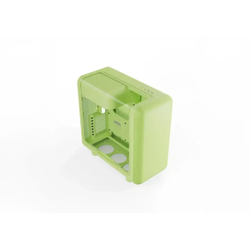 Caja semitorre HYTE X50 Matcha Milk – compatibilidad ATX/mATX/Mini-ITX, cristal templado, E/S frontal