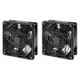 Intellinet Unidad de ventilación de 2 ventiladores para caja de pared de 19 pulgadas, montaje en techo, cable de alimentación de 1,8 m con conector macho EU CEE 7/7, formato 120 x 120 mm, set de puesta a tierra incluido, negro