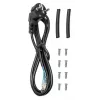 Intellinet Unidad de ventilación de 2 ventiladores para caja de pared de 19 pulgadas, montaje en techo, cable de alimentación de 1,8 m con conector macho EU CEE 7/7, formato 120 x 120 mm, set de puesta a tierra incluido, negro