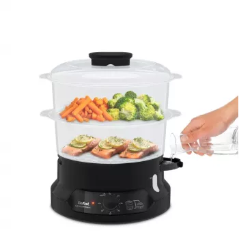 Tefal Minicompact VC139810 vaporera 2 cestas de pie 800 W negra