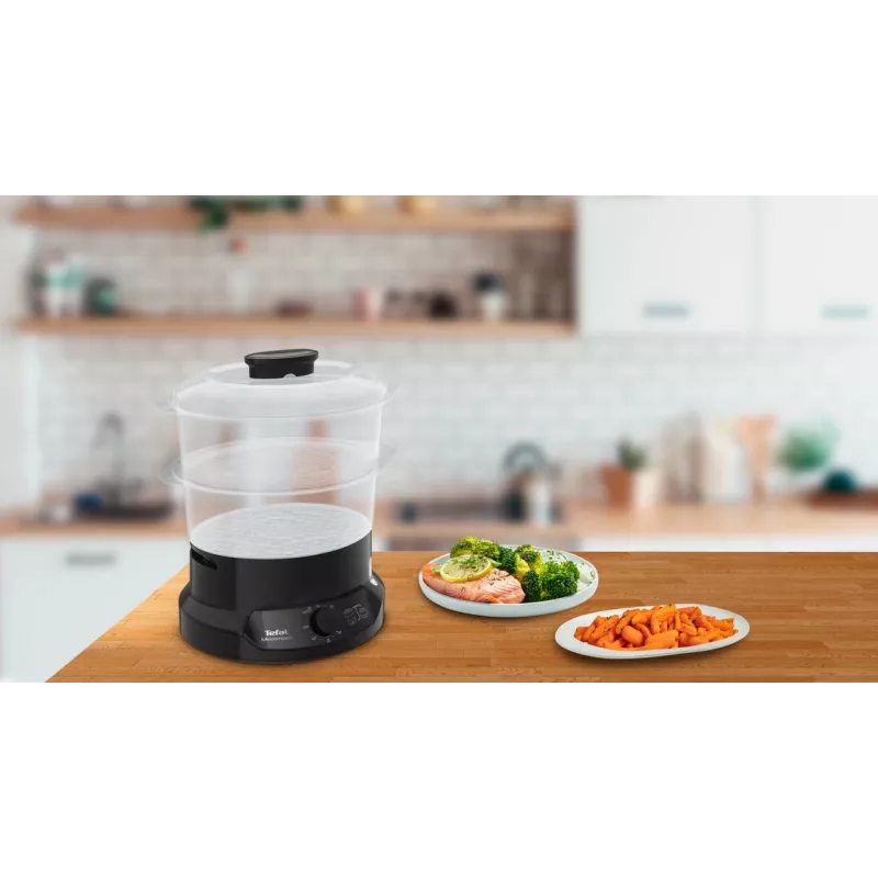 Tefal Minicompact VC139810 vaporera 2 cestas de pie 800 W negra