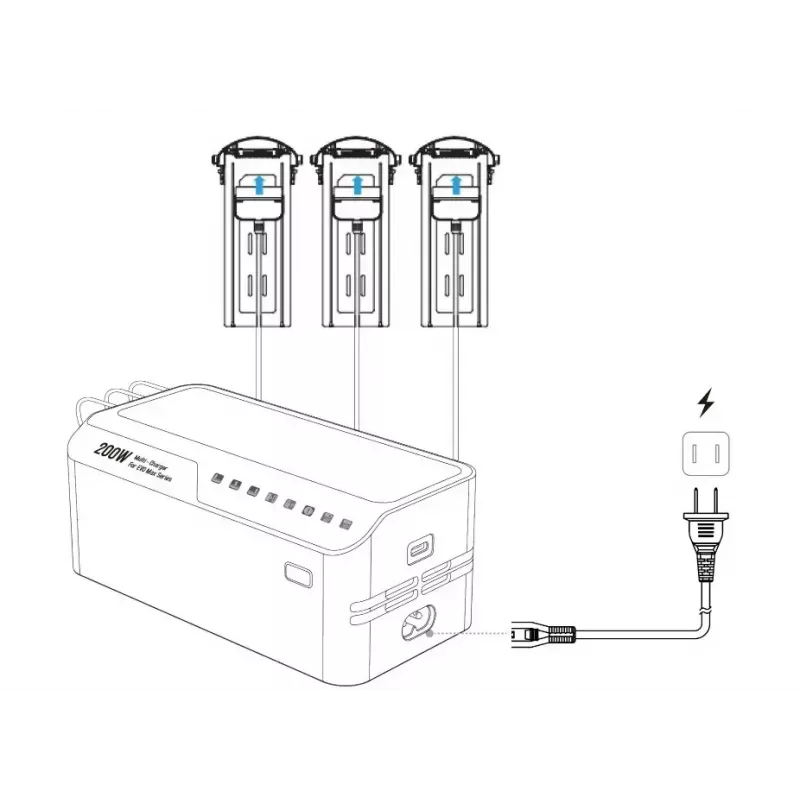 Cargador Autel multicargador para EVO Max Serie modelo 102002545 — 3 baterías, USB-C, 120 W de potencia de carga, entrada 100–240 V