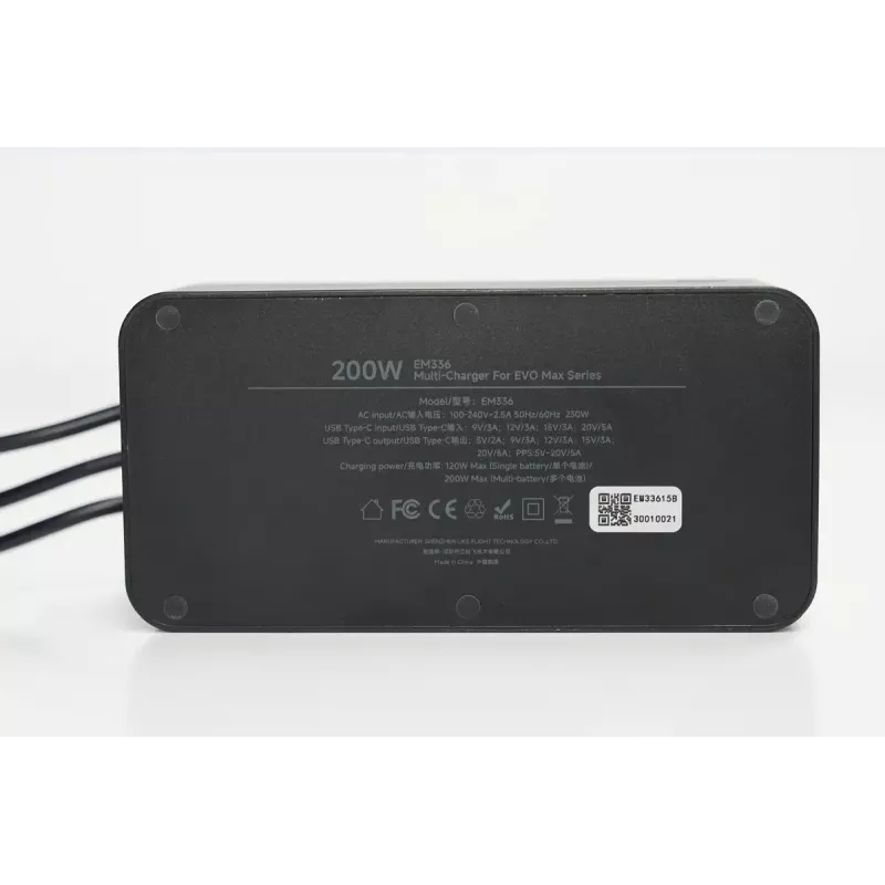 Cargador Autel multicargador para EVO Max Serie modelo 102002545 — 3 baterías, USB-C, 120 W de potencia de carga, entrada 100–240 V