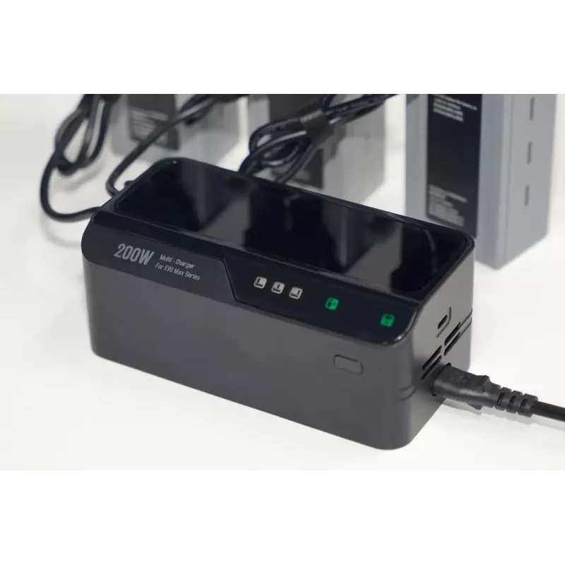 Cargador Autel multicargador para EVO Max Serie modelo 102002545 — 3 baterías, USB-C, 120 W de potencia de carga, entrada 100–240 V