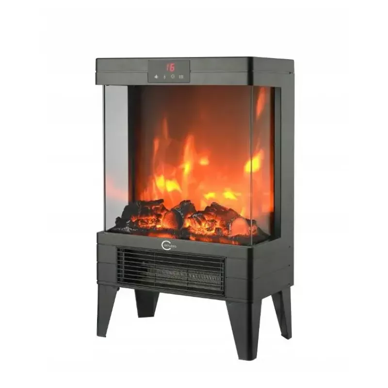 Radiador eléctrico Carruzzo Q20P radiador de aceite, 1800 W, 15–45 °C, carcasa de cristal, mando a distancia/app/control táctil, temporizador 1–12 h, montaje en pared o suelo, negro