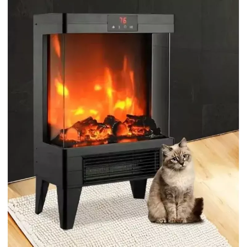 Radiador eléctrico Carruzzo Q20P radiador de aceite, 1800 W, 15–45 °C, carcasa de cristal, mando a distancia/app/control táctil, temporizador 1–12 h, montaje en pared o suelo, negro