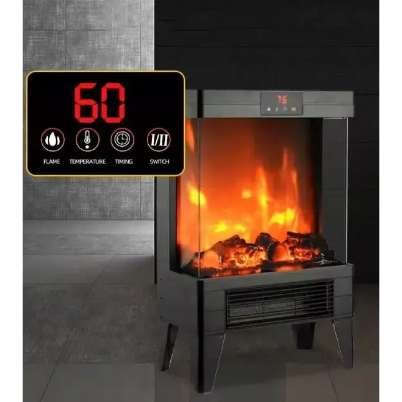 Radiador eléctrico Carruzzo Q20P radiador de aceite, 1800 W, 15–45 °C, carcasa de cristal, mando a distancia/app/control táctil, temporizador 1–12 h, montaje en pared o suelo, negro