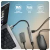 Hub USB AXAGON HUE-STA — regleta de aluminio de 4 puertos, 1× USB-A 5 Gbit/s + 2× USB-A y 1× USB-C 480 Mbit/s, host USB-A, gris