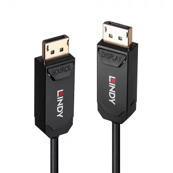 Lindy 10m Cable híbrido de fibra óptica DP 2.0 UHBR10, 10 m, DisplayPort, DisplayPort, macho, macho, 7680 x 4320 píxeles