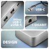 Axagon HMC-CUB83X2 Hub USB 10Gbps, 2x USB-A, USB-C, HDMI y DP 4K/144Hz, RJ-45, PD 100W
