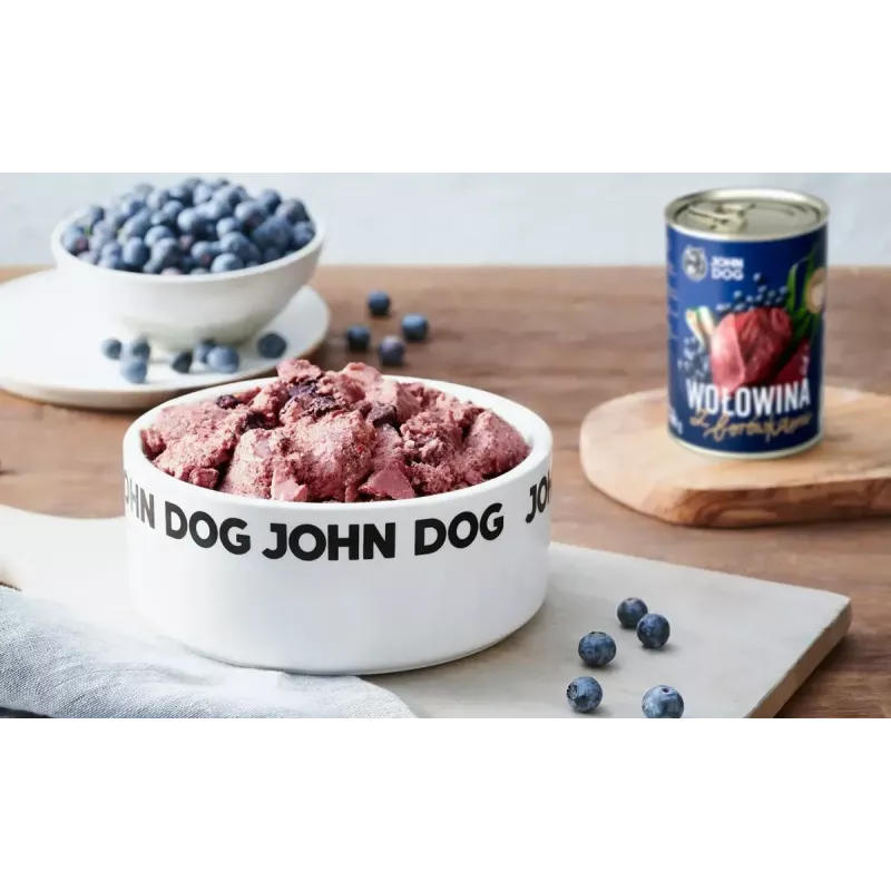 John Dog Berry Adult ternera con arándanos comida para perros, 800 g