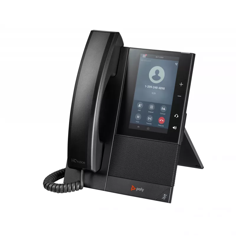 Teléfono empresarial HP Poly CCX 505 con Open SIP y compatible con PoE