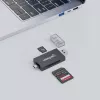 Lector/grabador de tarjetas múltiple combinado Manhattan USB-A / USB-C, 5 Gbit/s (USB 3.2 Gen1 alias USB 3.0), conector macho a ranuras microSD y SD/MMC, formato mini, SuperSpeed USB, Windows o Mac, negro/transparente, tres años de garantía