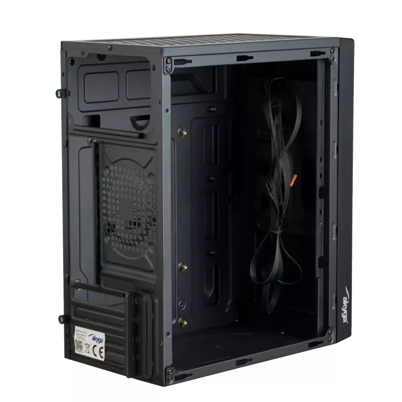 Caja de PC Akyga AK35BK Micro-ATX, Micro ATX / Flex ATX / Mini ITX, 2x USB 2.0, sin fuente de alimentación, negra