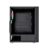 Caja de PC GEMBIRD Fornax 2500 torre Midi negra — compatibilidad ATX/ITX, cristal templado, RGB, 3x120 mm frontal, 2 bahías de 2,5 inch